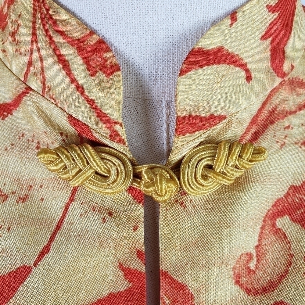 VIGRO Womans Oriental Style Leaf Patten Dress  Size 12 - Picture 4 of 8